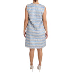 Dolce & Gabbana Elegant Light Blue Fringe Shift Dress Dolce & Gabbana Gray