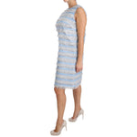 Dolce & Gabbana Elegant Light Blue Fringe Shift Dress Dolce & Gabbana Gray