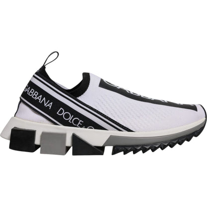 Dolce & Gabbana White Black Slip On Sorrento Sneakers Shoes