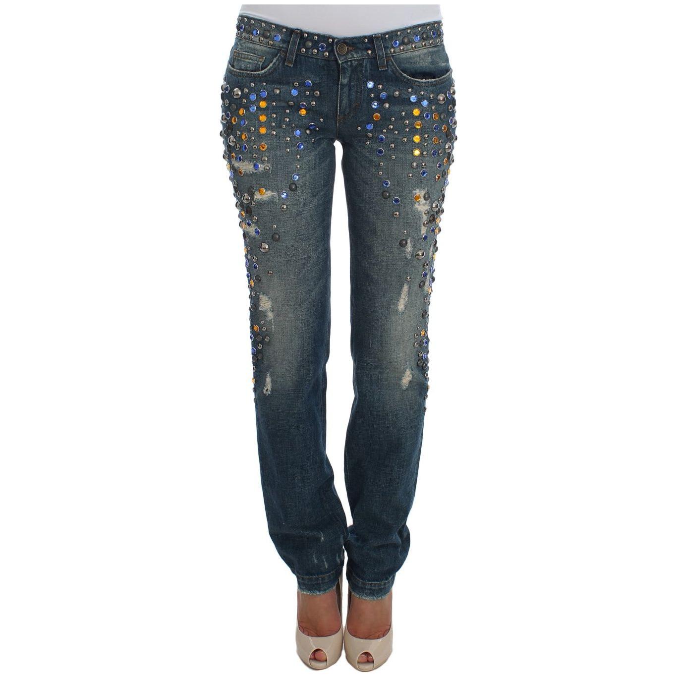 Dolce & Gabbana Crystal Embellished GIRLY Slim Fit Jeans