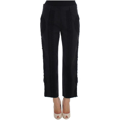 Dolce & Gabbana Black Cotton Stretch Torero Capris Pants 1% PL,1728,18% VI,2% Elastane,4% Silk,67345645728,Black,Clothing,Cropped Pants - Pants - Clothing,Dolce & Gabbana,IT36 | XS,IT38 | S,IT42|M,Jeans & Pants - Women - Clothing,Material: 75% Cotton,New
