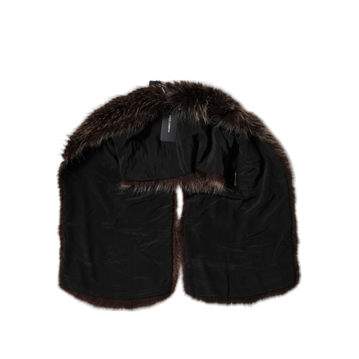 Dolce & Gabbana Brown Raccoon Fur Neck Warmer Winter Scarf