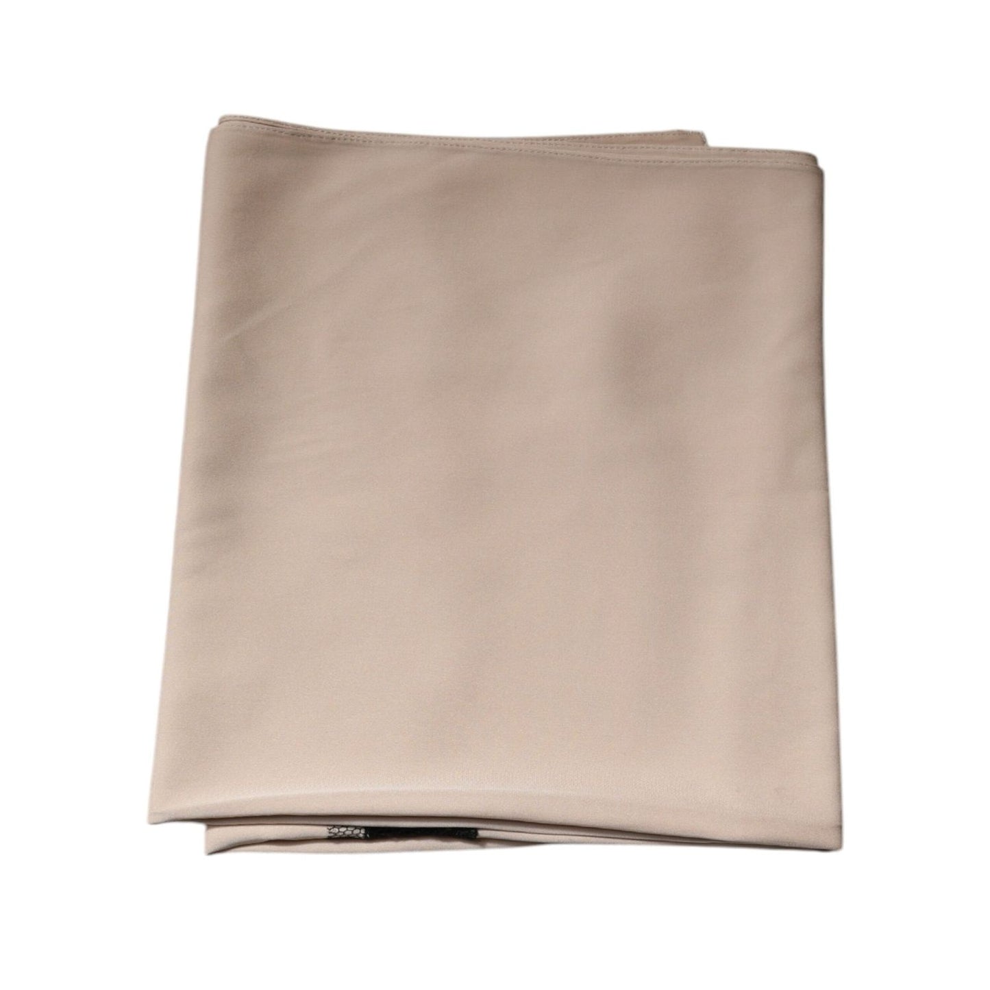 Dolce & Gabbana Beige Floral Lace Trim Silk Neck Wrap Scarf