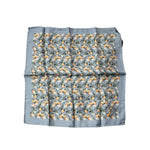 Dolce & Gabbana Gray Oranges Silk Square Handkerchief Scarf