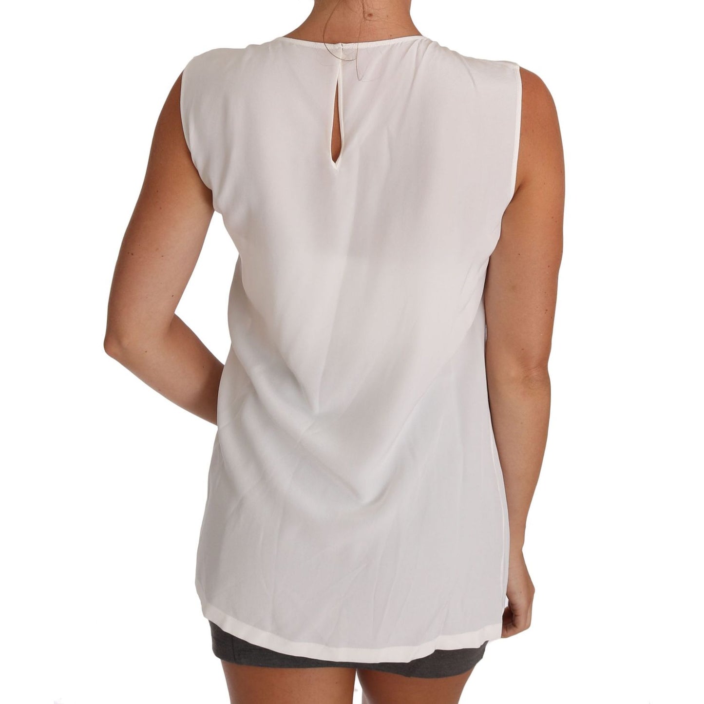Dolce & Gabbana White Silk I LOVE ITALY Cami T-shirt