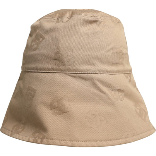 Dolce & Gabbana Beige Logo Monogram Cotton Bucket Cap HAT9755-58