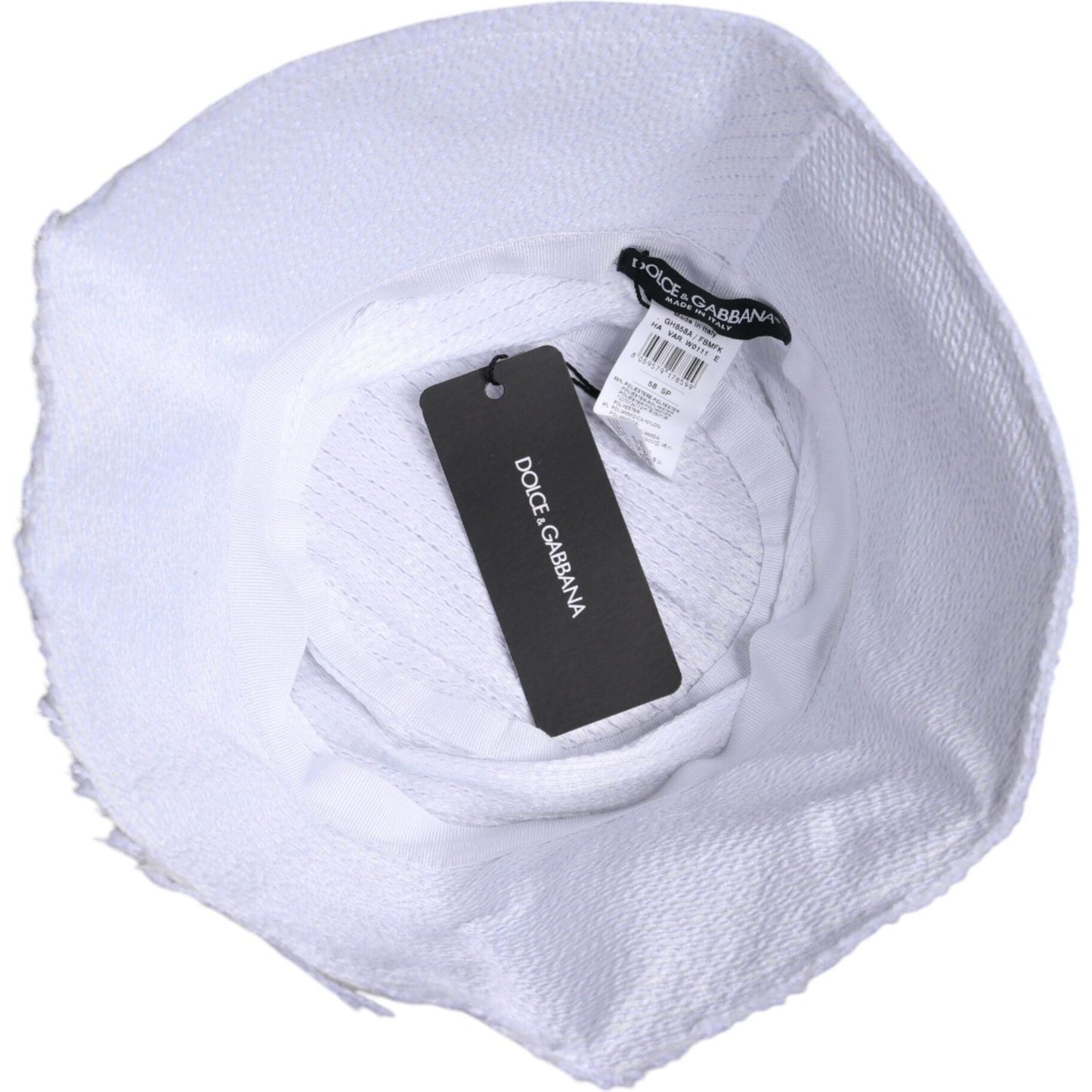 Dolce & Gabbana White Polyester Wide Brim Bucket Hat HAT9756-58