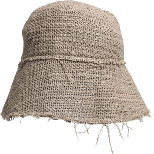 Dolce & Gabbana Beige Linen Wide Brim Bucket Hat HAT9759-58