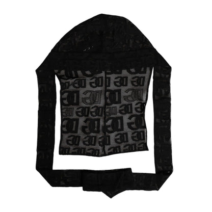 Dolce & Gabbana Black Logo Mesh Whole Head Wrap Hat