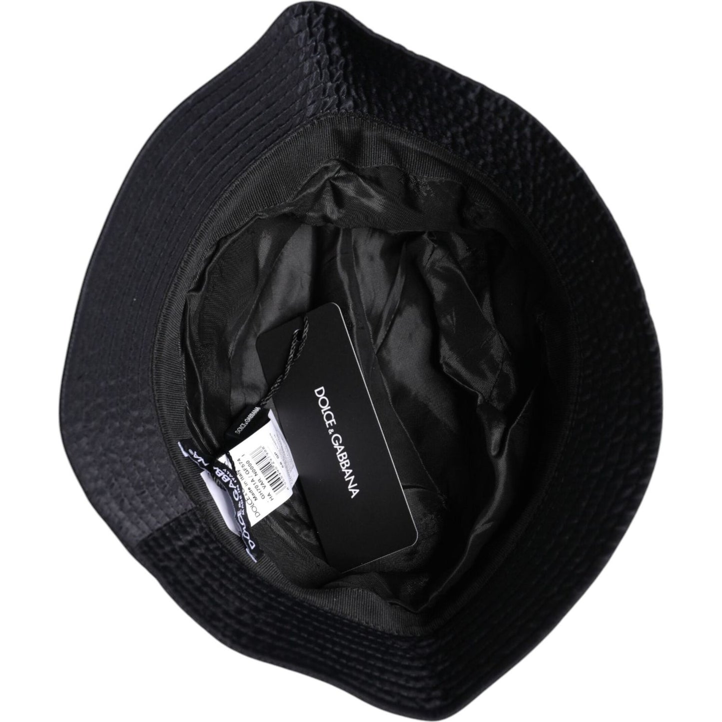 Dolce & Gabbana Black Cotton Wide Brim Bucket Hat HAT9791-58