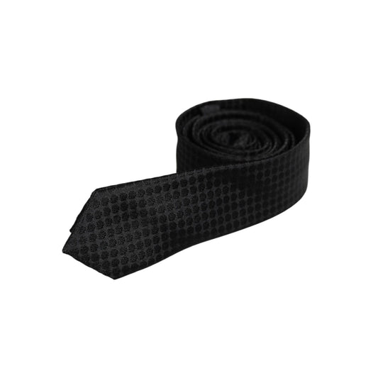 Dolce & Gabbana Black Circles Silk Adjustable Necktie Tie