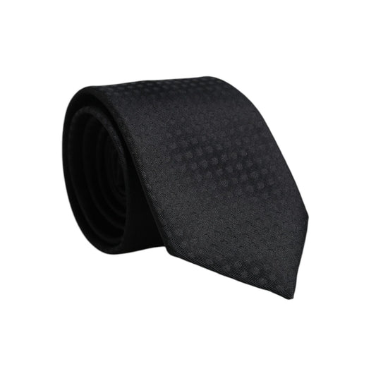 Dolce & Gabbana Black Circles Silk Adjustable Necktie Tie
