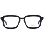 Yohji Yamamoto Black Men Glasses Frame with full-rim square style and blue-filter, size 52-18-145, includes branded soft case.