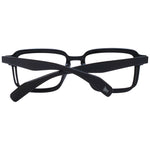 Yohji Yamamoto Black Men Glasses Frame with blue-filter, full-rim square design, 52-18-145 size, black plastic material with demo lenses.
