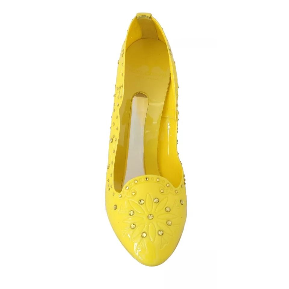 Dolce & Gabbana Yellow Crystal Heels CINDERELLA Shoes