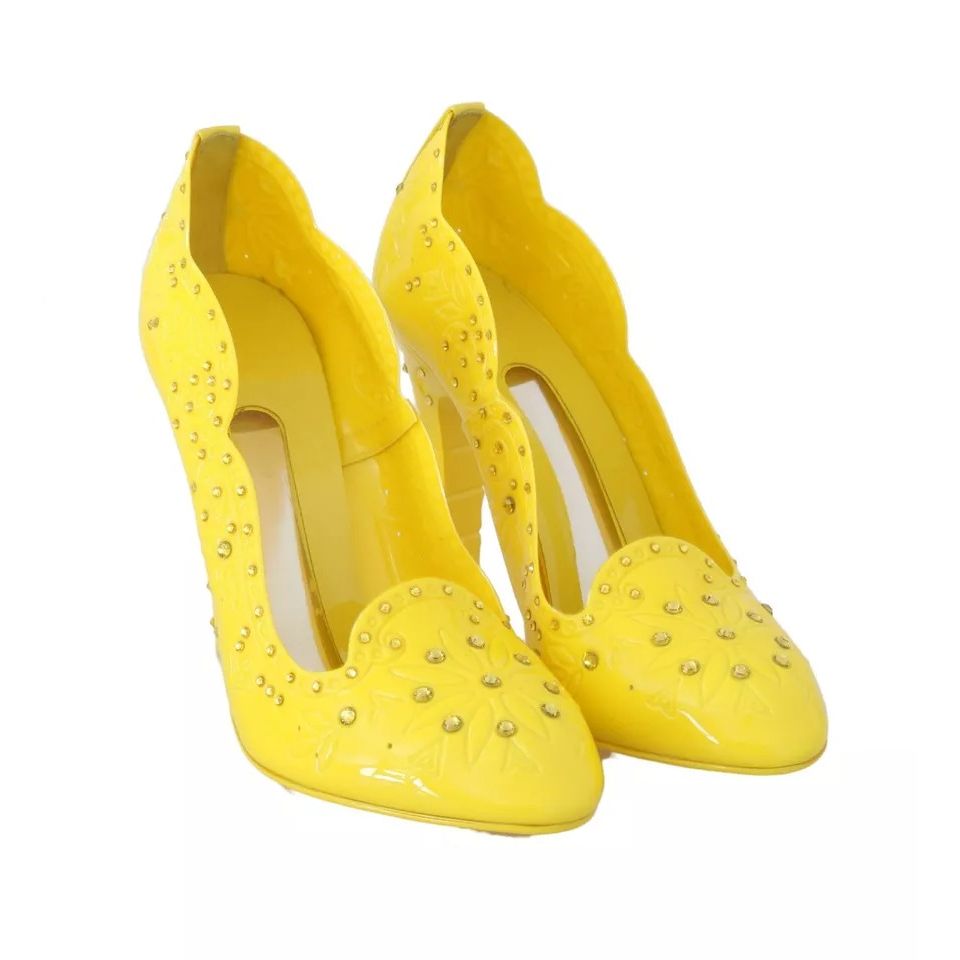 Dolce & Gabbana Yellow Crystal Heels CINDERELLA Shoes