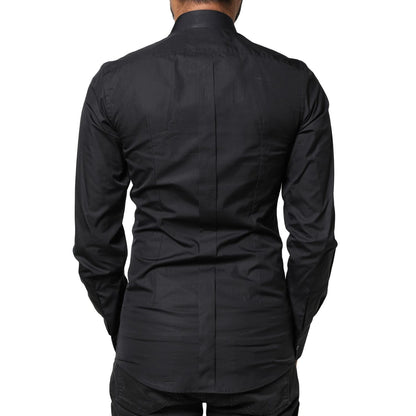 Dolce & Gabbana Black Love Embroidery GOLD Formal Dress Shirt