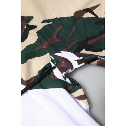 Dolce & Gabbana White Camouflage Stars Crew Neck T-shirt