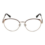 Guess Gold Women Glasses Frame, round full-rim metal design, gold color, spring hinge, size 51-17-140, ideal for stylish women.