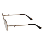 Side view of Guess Gold Women Glasses Frame with full-rim metal frame in gold color, demo lenses, and spring hinge temples.