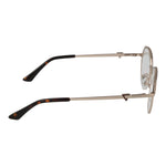Side view of Guess Gold Women Glasses Frame with full-rim round style and metal construction