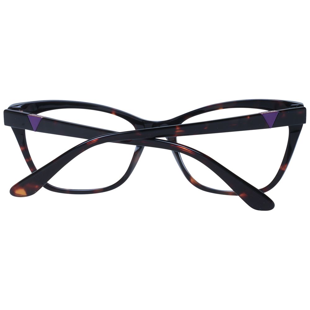 Guess Brown Women Glasses Frame with acetate cat-eye design, demo lenses, and full-rim style. Frame width 135mm, temples length 140mm.