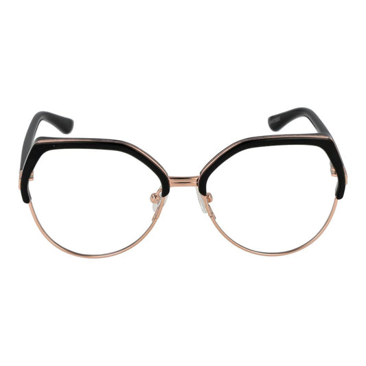 Guess Black Women Glasses Frame in full-rim style, black plastic, round lenses, 54-16-135 size with branded case.