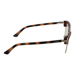 Side view of Guess Brown Women Glasses Frame with full-rim plastic frame, spring hinge, size 54-15-135, showing brown temples.