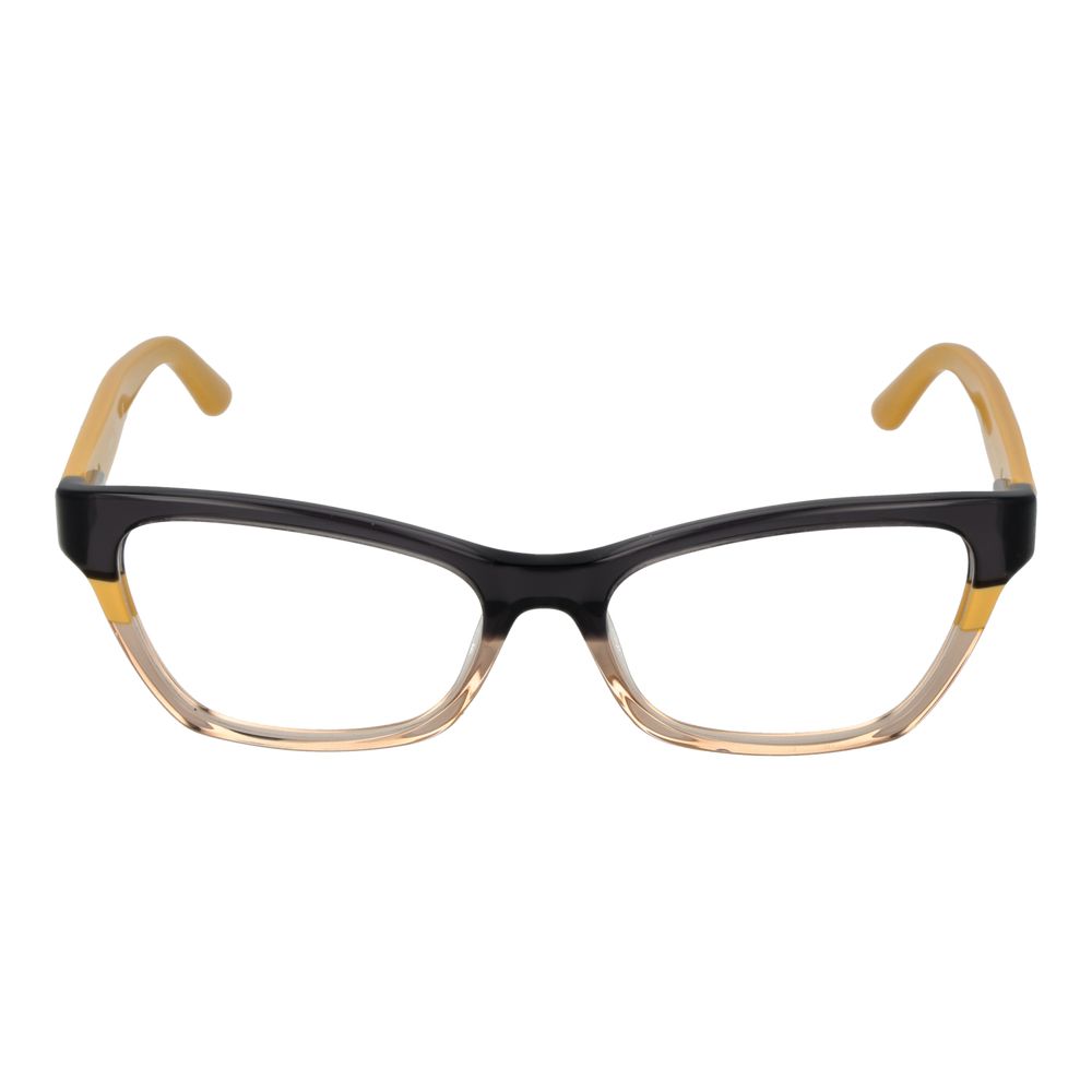 Guess Black Women Glasses Frame in black acetate full-rim style with demo plastic lenses, spring hinge, and branded case included.