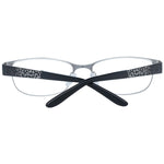 Guess Black Women Glasses Frame, oval metal full-rim with demo lenses and branded case, black color, spring hinge, stylish design.