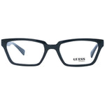 Alt Tag: Guess Black Women Glasses Frame in full-rim rectangular style with black plastic material, featuring spring hinges and branded case.