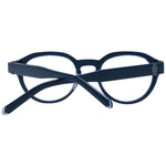 Guess Blue Unisex Glasses Frame with round blue full-rim plastic frame, demo lenses, spring hinge, and branded case included.