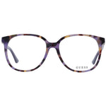 Guess Purple Women Glasses Frame, butterfly full-rim design, plastic material, 56-16-140 size, with demo lenses, includes branded case.