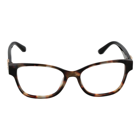 Guess Brown Women Glasses Frame, square acetate full-rim, 51-16-140 size with demo lenses, branded case included.