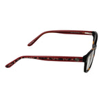 Side view of Guess Brown Women Glasses Frame with acetate full-rim rectangle design and demo lenses.