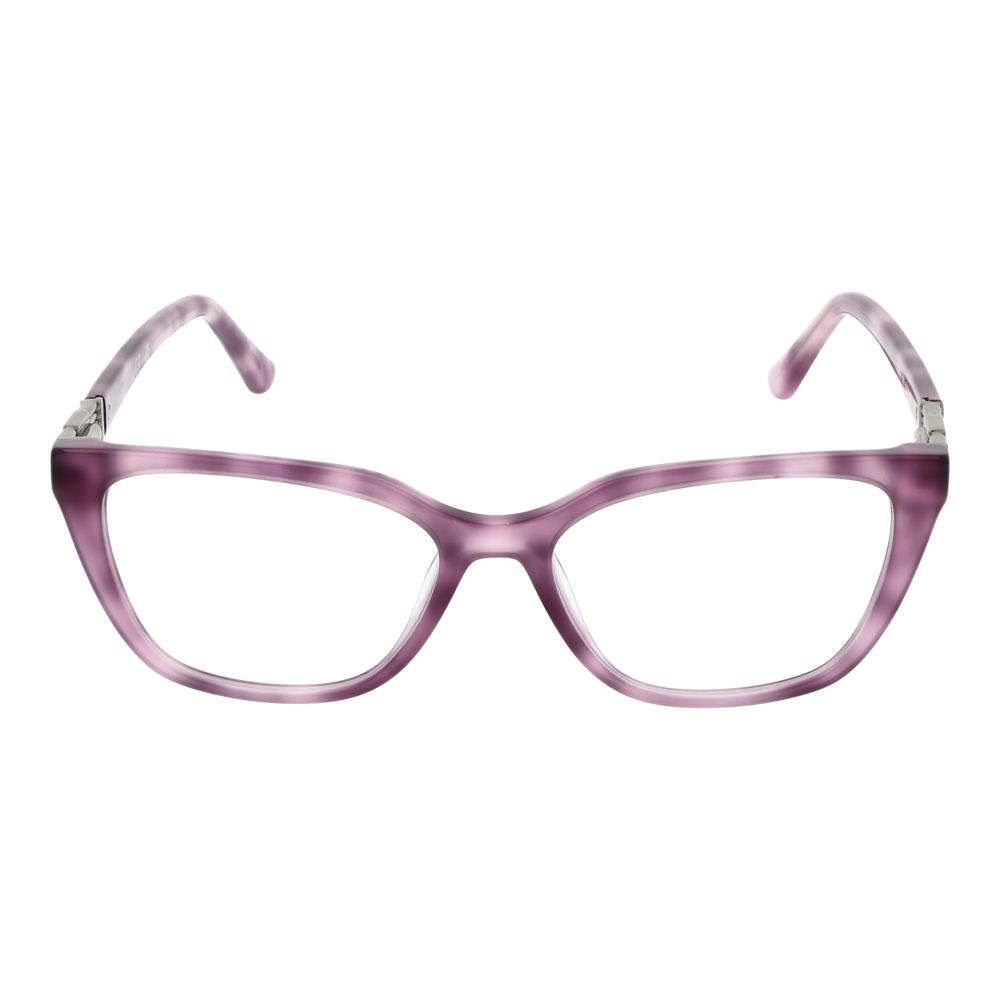 Guess Purple Women Glasses Frame in acetate, full-rim rectangle style with spring hinge, size 51-15-140, including branded case.
