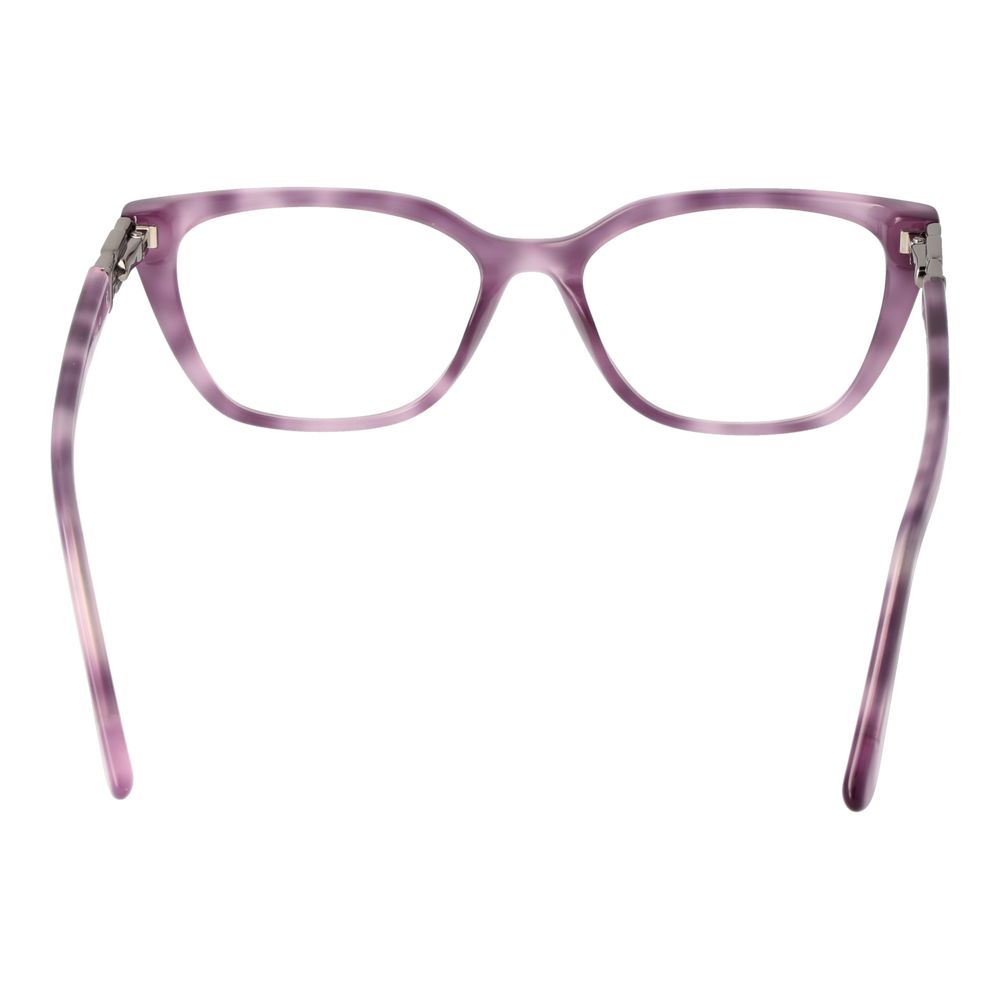 Guess Purple Women Glasses Frame, full-rim acetate material, rectangular style, purple color, demo plastic lenses, size 51-15-140.