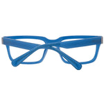 Guess Blue Unisex Glasses Frame in blue full-rim rectangle style with spring hinge and plastic material.