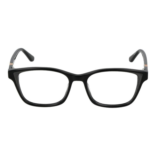 Guess Black Women Glasses Frame, full-rim square style, plastic black frame with demo lenses, includes branded case.