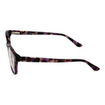 Side view of Guess Purple Women Glasses Frame with full-rim rectangular style and plastic material.