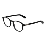 Guess Black Women Glasses Frame, round full-rim black design, size 48-19-145, with spring hinge, plastic material, includes branded case.