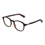 Guess Brown Women Glasses Frame in full-rim style with round shape and plastic material, demo lenses included.