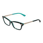 Guess Black Women Glasses Frame in rectangle style, featuring black and turquoise design with full-rim metal and plastic material.