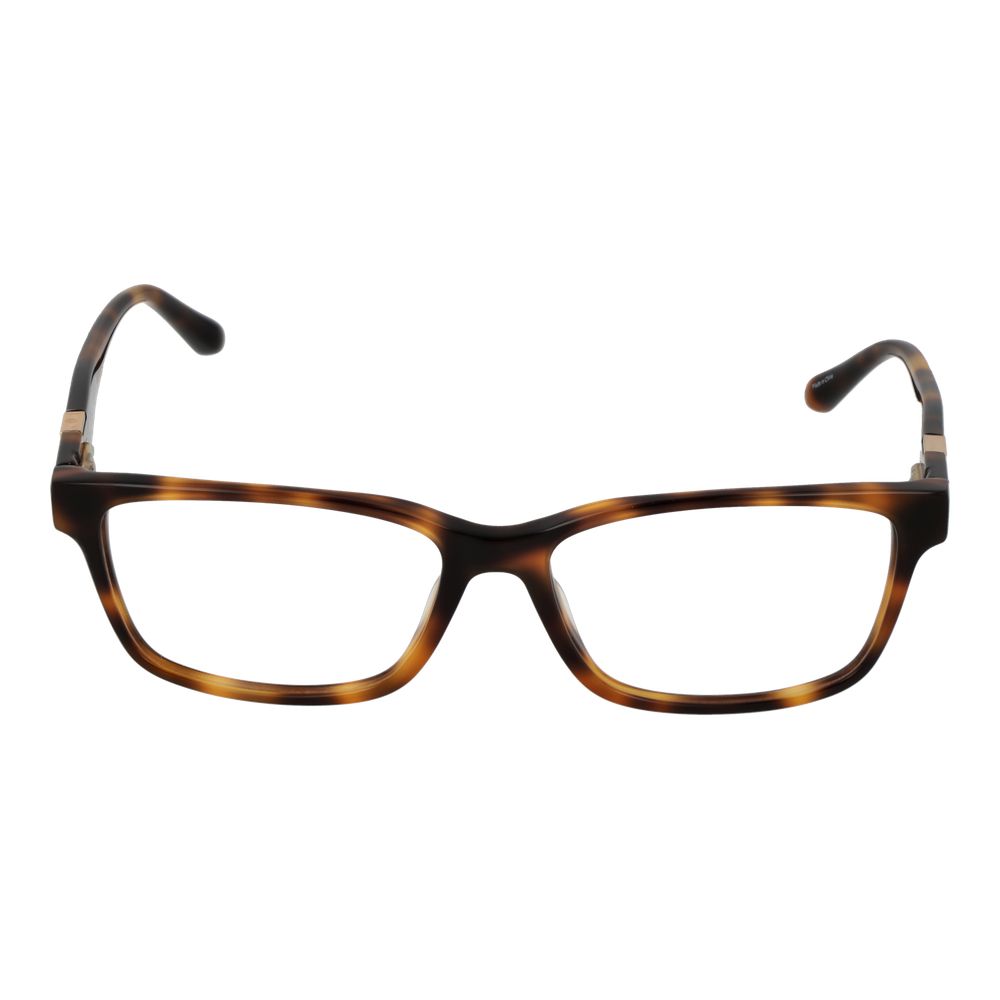 Guess Brown Women Glasses Frame, full-rim rectangle eyewear with demo lenses, 54mm width, plastic material, includes branded case.