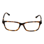 Guess Brown Women Glasses Frame, full-rim rectangle eyewear with demo lenses, 54mm width, plastic material, includes branded case.