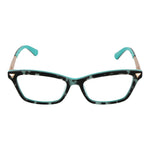 Guess Black Women Glasses Frame, full-rim rectangle style with black and turquoise pattern, size 52-15-140, metal & plastic material.