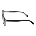 Side view of Guess Black Women Glasses Frame in full-rim square style with black plastic material and spring hinges.
