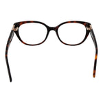 Front view of Guess Brown Women Glasses Frame with full-rim cat eye style in plastic.