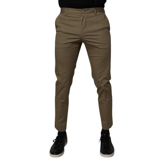 Dolce & Gabbana Dark Khaki Cotton Tapered Pants