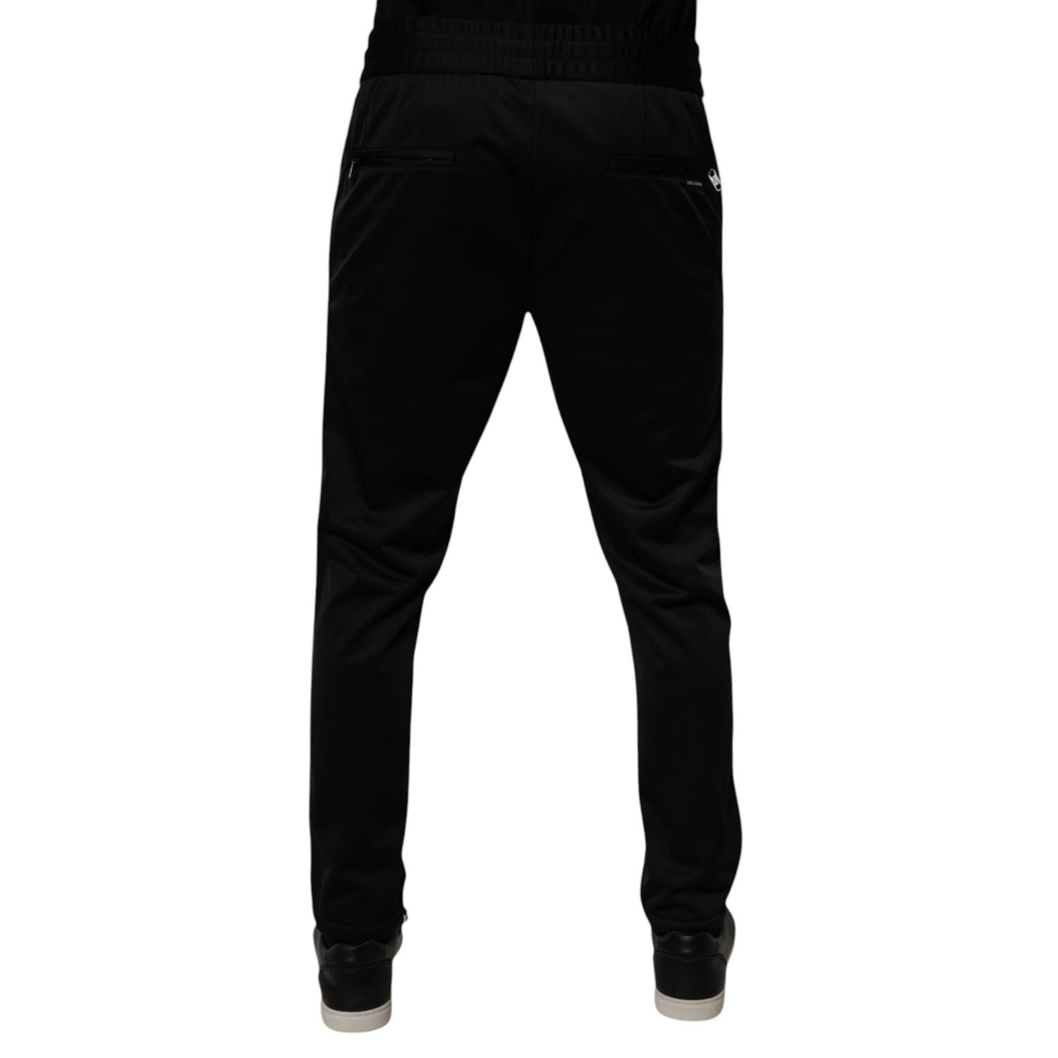 Dolce & Gabbana Black Polyester Men Jogger Sweatpants Pants